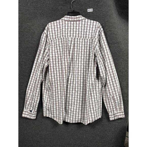 Cody James Button Up Shirt Mens Sz L Long Sleeve Gray Beige Brown Plaid Western - Picture 2 of 7